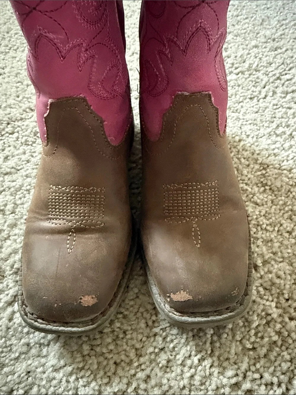 Roper Girls Pink & Brown Cowgirl Boots